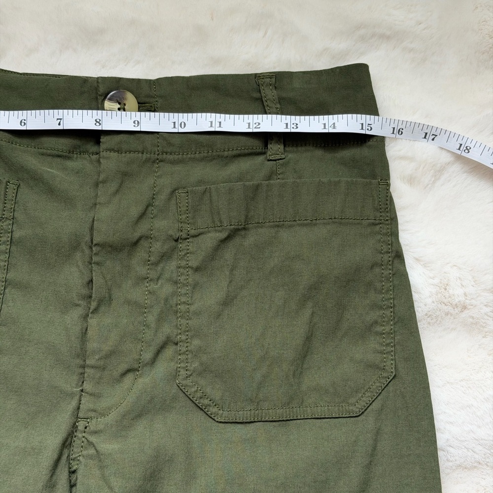 Maeve The Colette Wide Leg Cropped Olive Green Stretch Pants-30/М - Picture 16 of 16